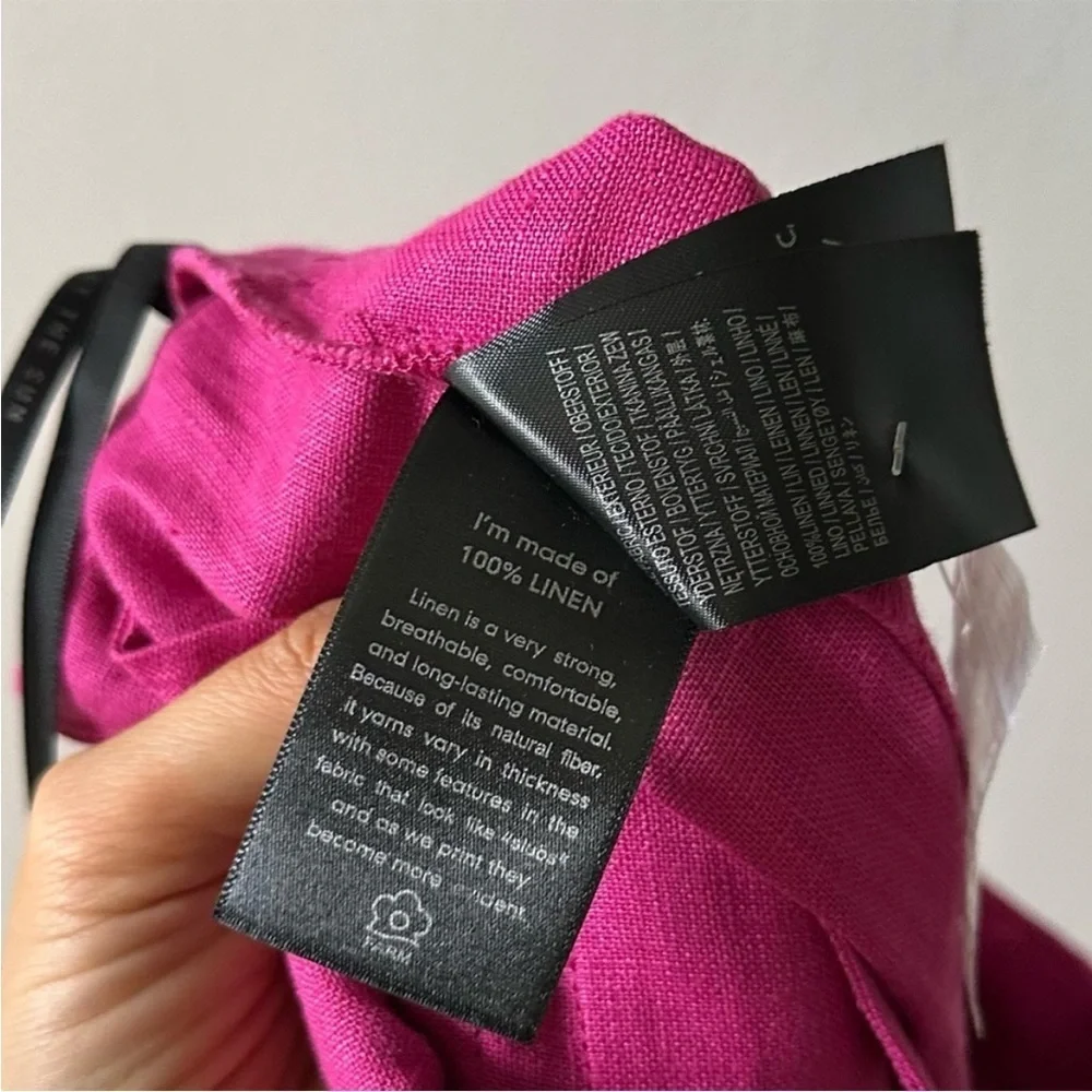 NWOT FARM Rio Pink Belt Linen Pants